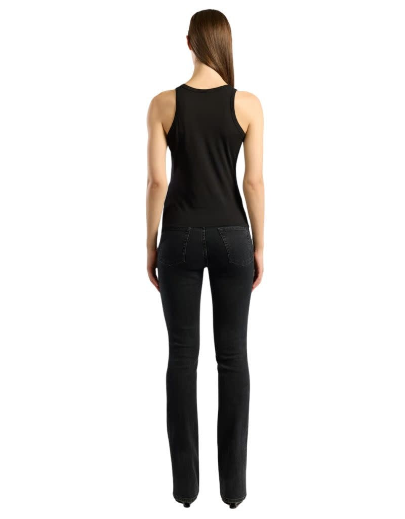 Cotton Citizen Standard Tank Jet Black back view with black jeans