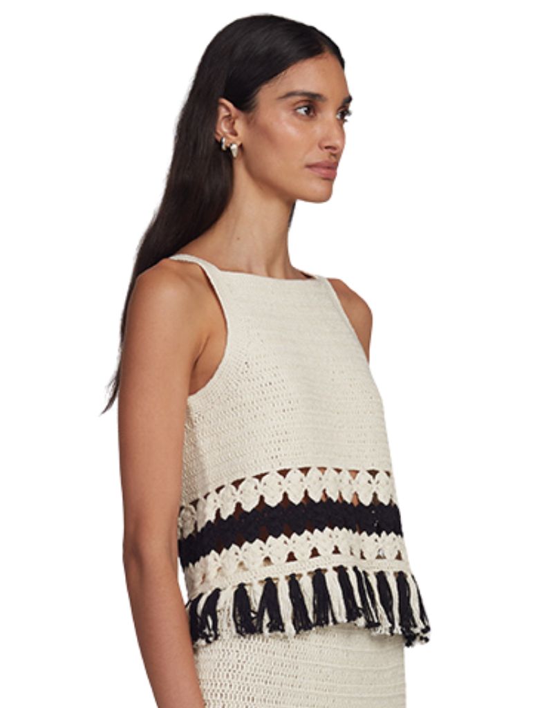 Zelda Top Ivory Black Combo