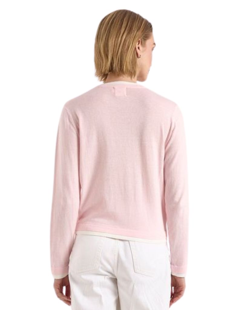 Wispr Double Contrast Trim Crew Ballerina Ivory