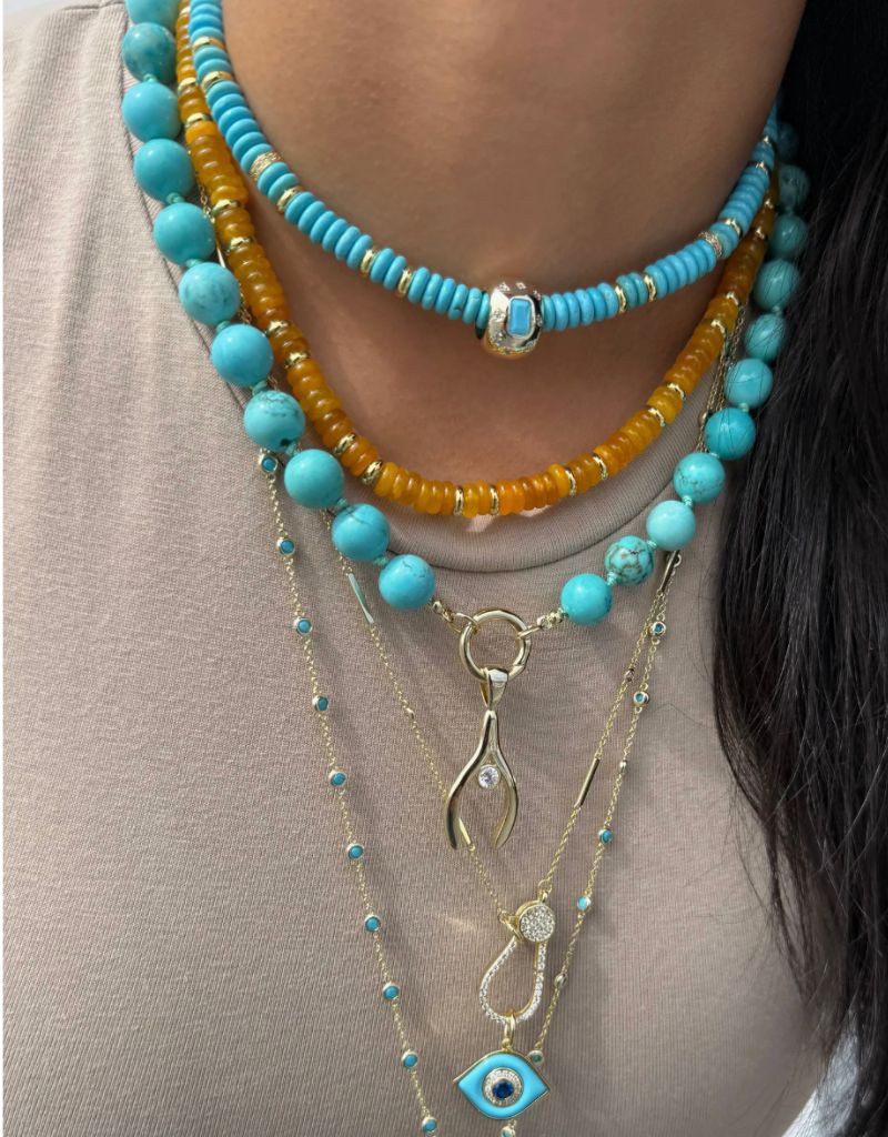 Golden Wishbone Charm