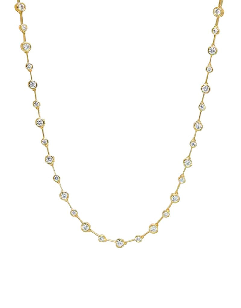 CZ Multi Graduated Tennis Chain Necklace