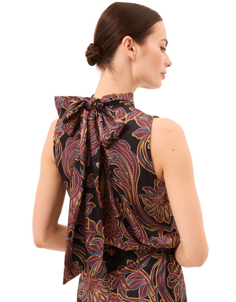 Luka Top Studded Flora Satin