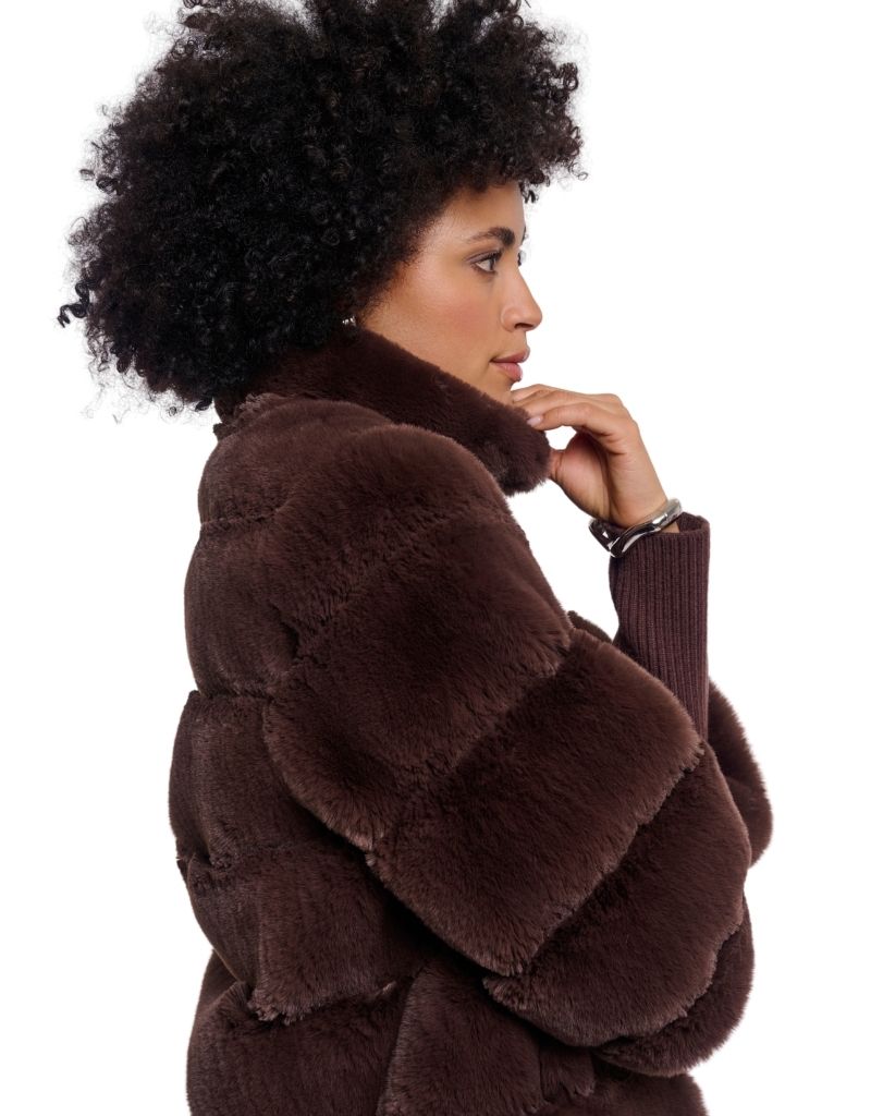 Feline Jacket with Rib Cuffs Coffee Roast