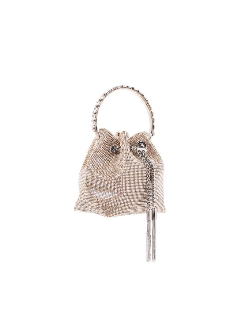 Drawstring Rhinestone Lina Bag Gem Handle Chain Strap SRB-E3866S Gold
