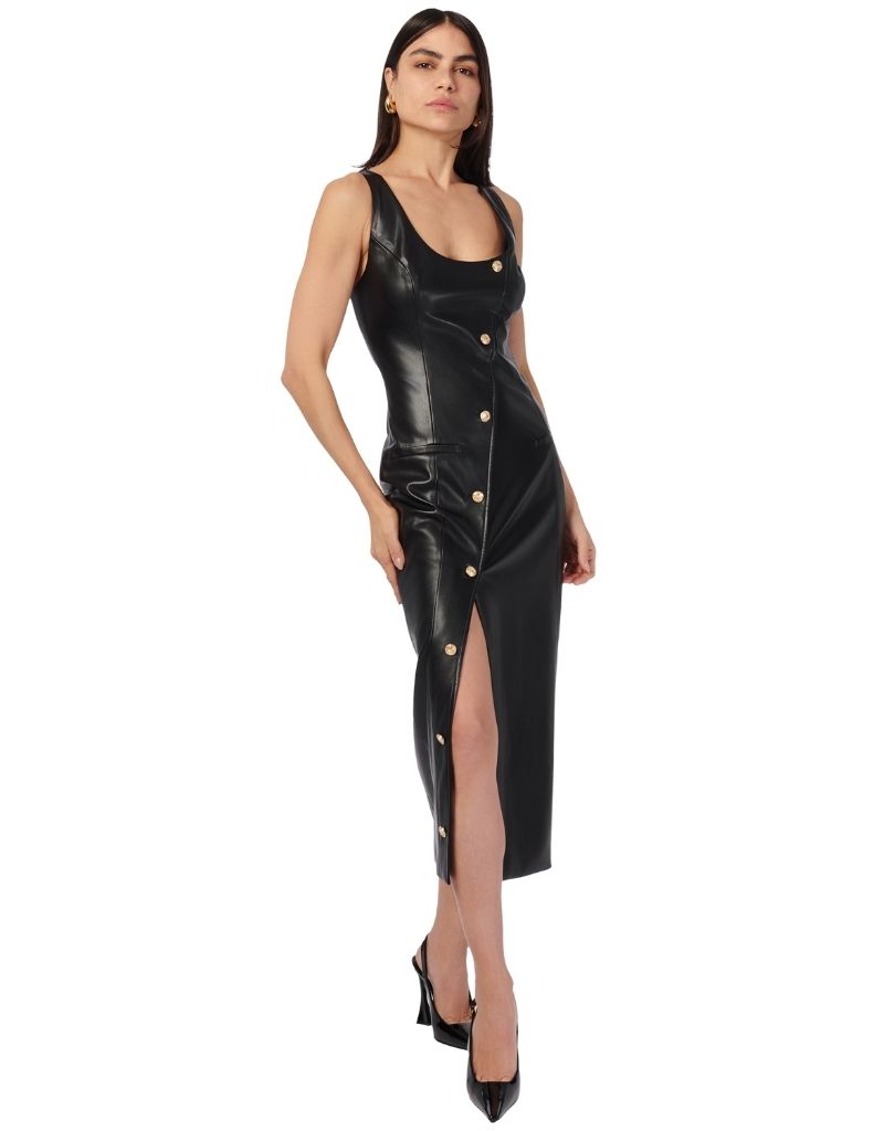 Kirby Vegan Leather Dress Black