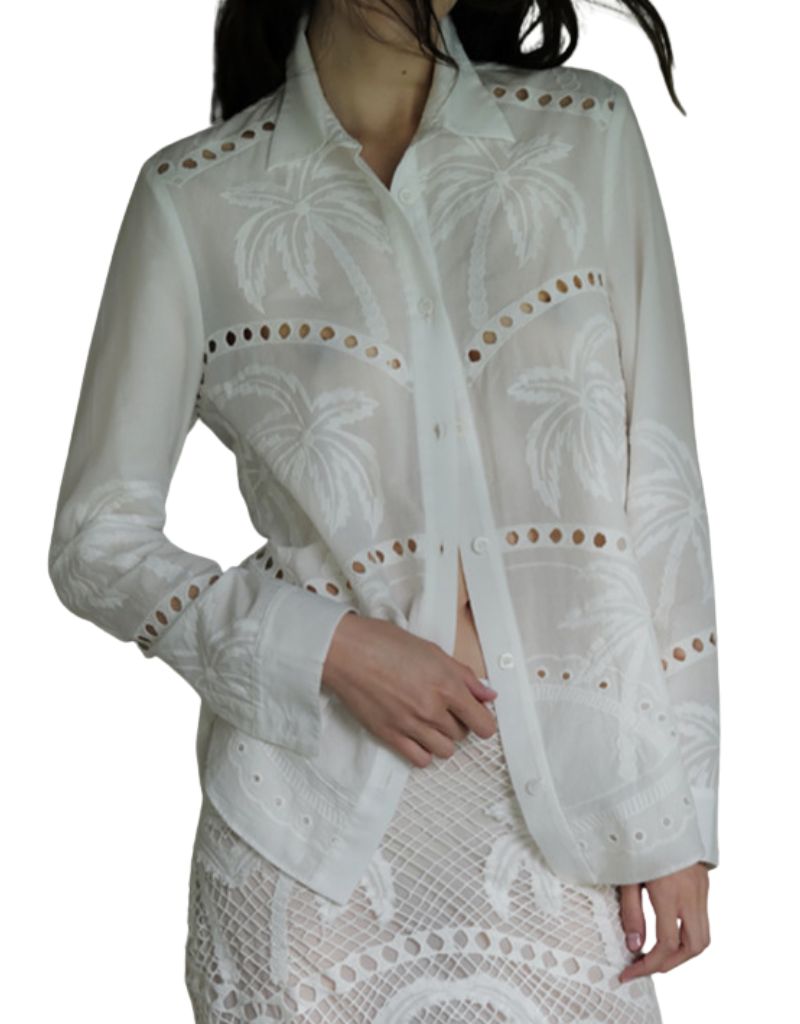 Bohemian Palms EX BF Shirt White Su26