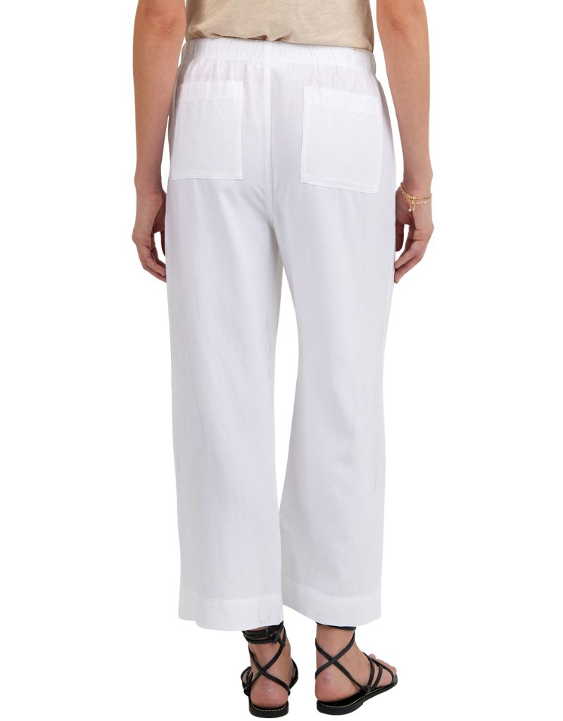 Easy Pocket Wide Leg Crop White