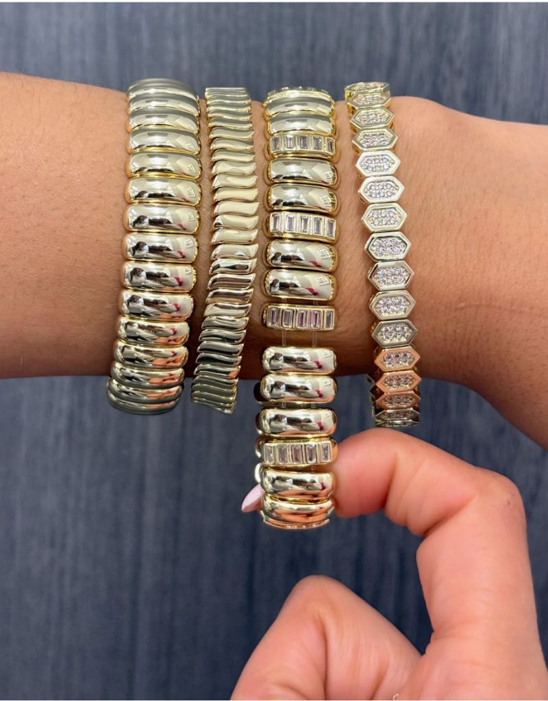Luxe Tube Stretchy Bracelet Gold