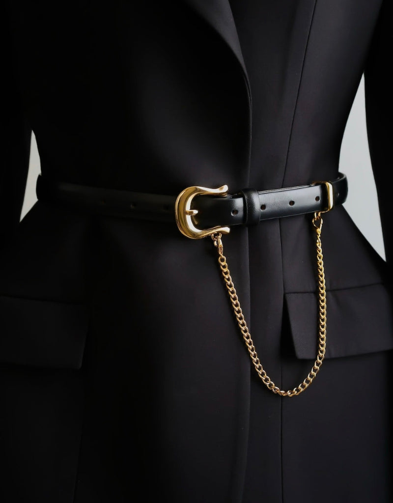The Luzia Gold Belt Black Gold