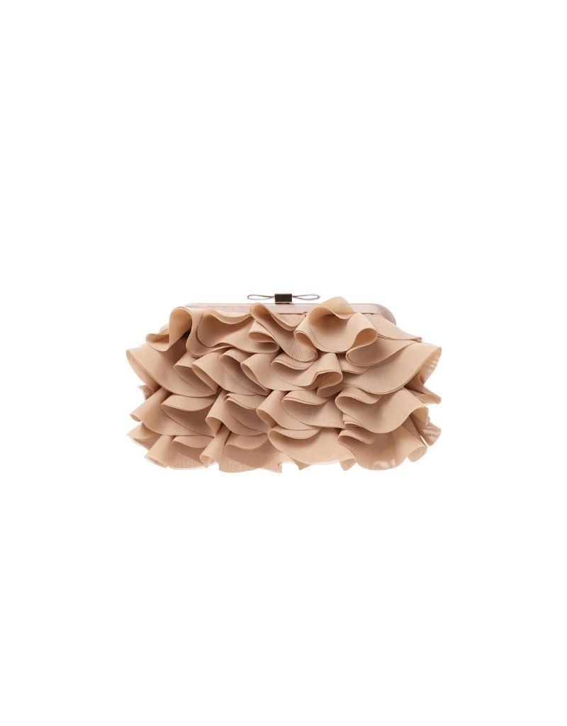 Chiffon Ruffled Clutch SRB-1291 Champagne