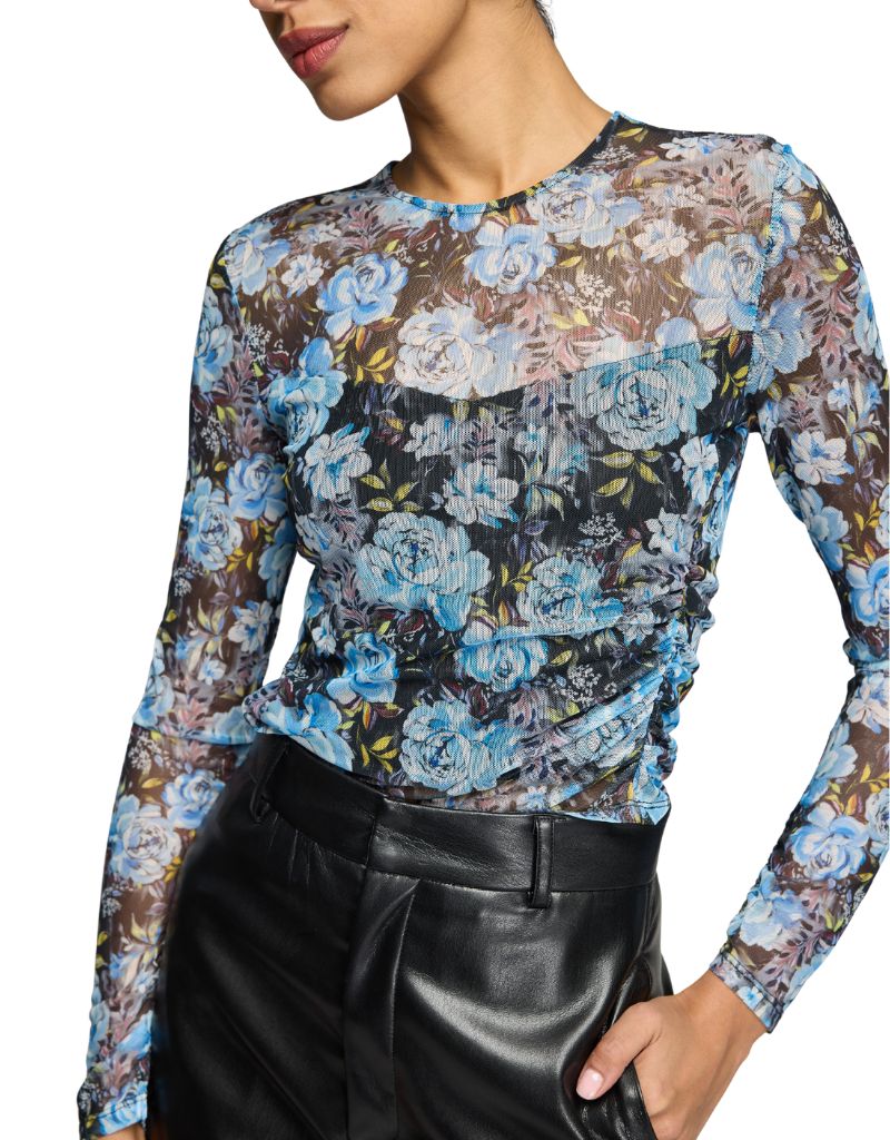 Vivi Floral Mesh Top Peony Palette