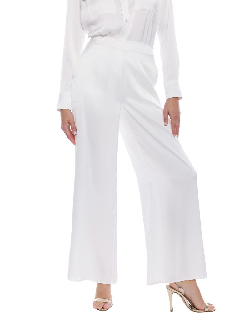 Kelela Hammered Satin Pants White