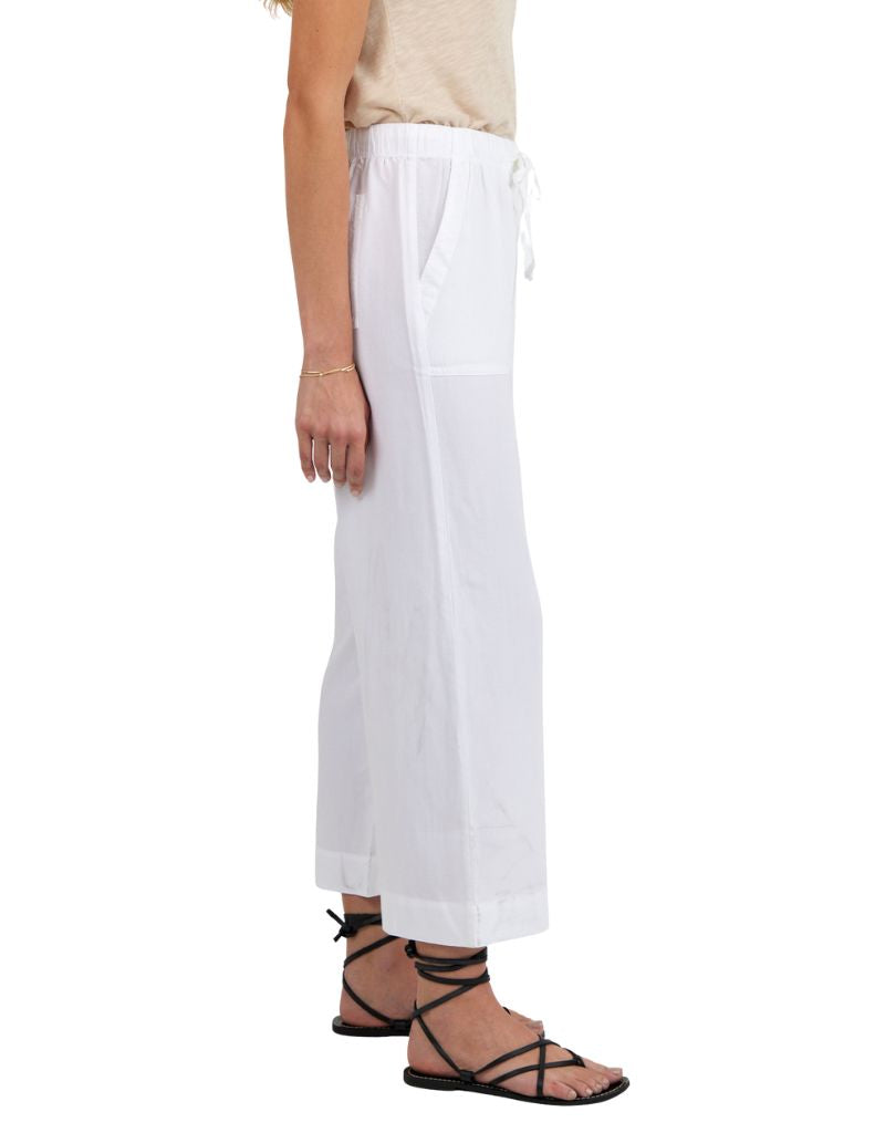 Easy Pocket Wide Leg Crop White