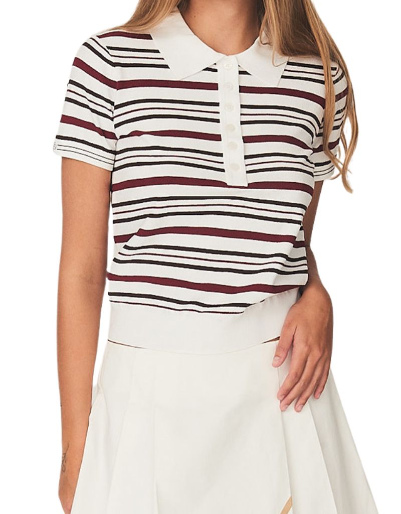 Madison Button Polo Vino