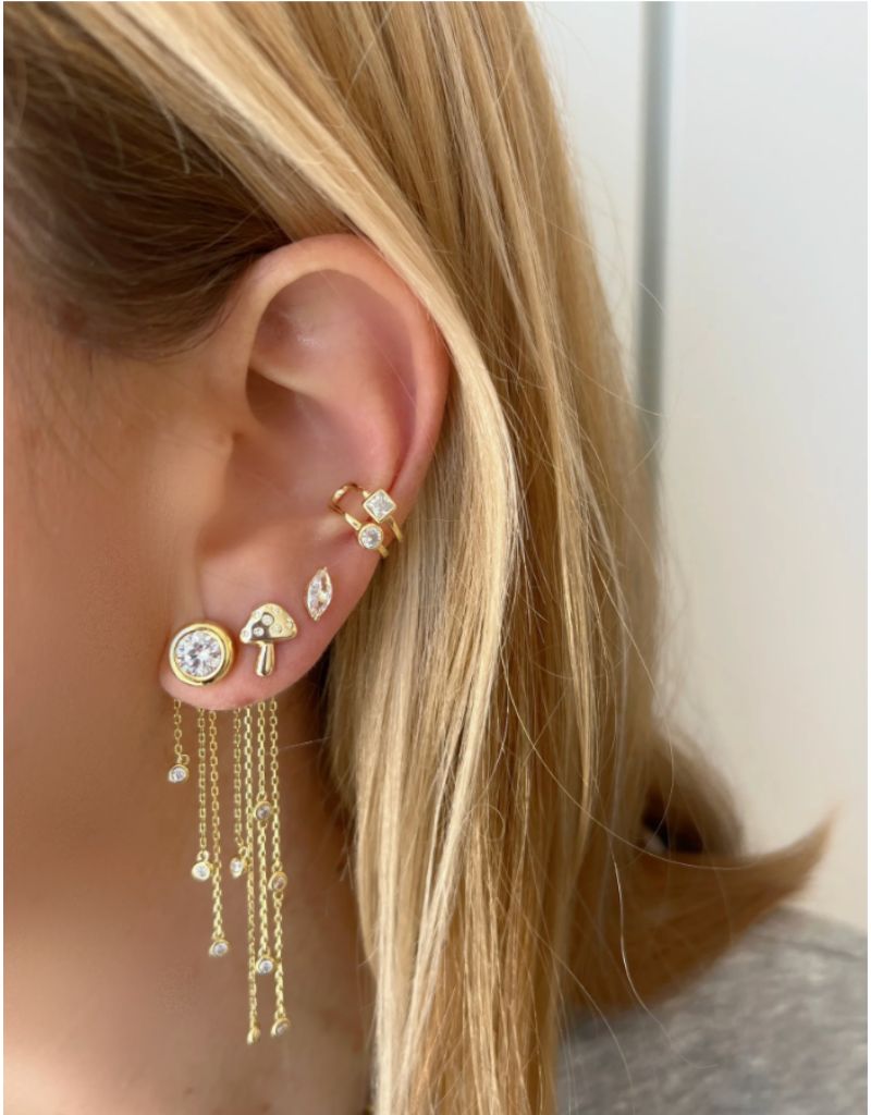 Bezel Diamond Studs Gold