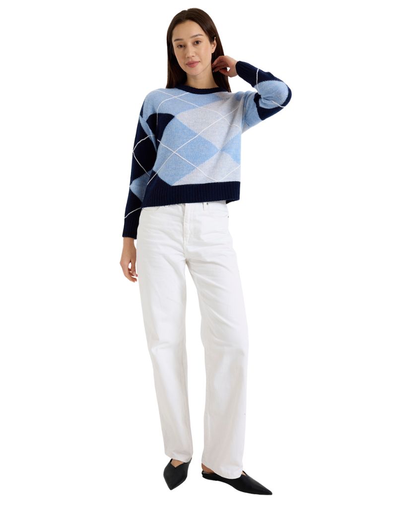 Argyle Crew Navy Arctic Blue