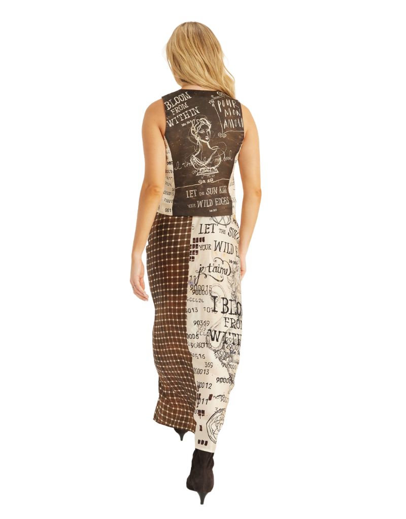 Luna Tie Front Skirt Noir Muse