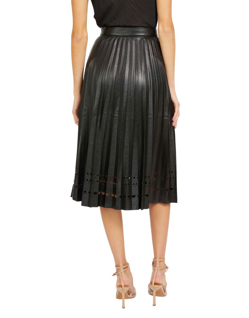 Alana Skirt in Black Vegan Leather