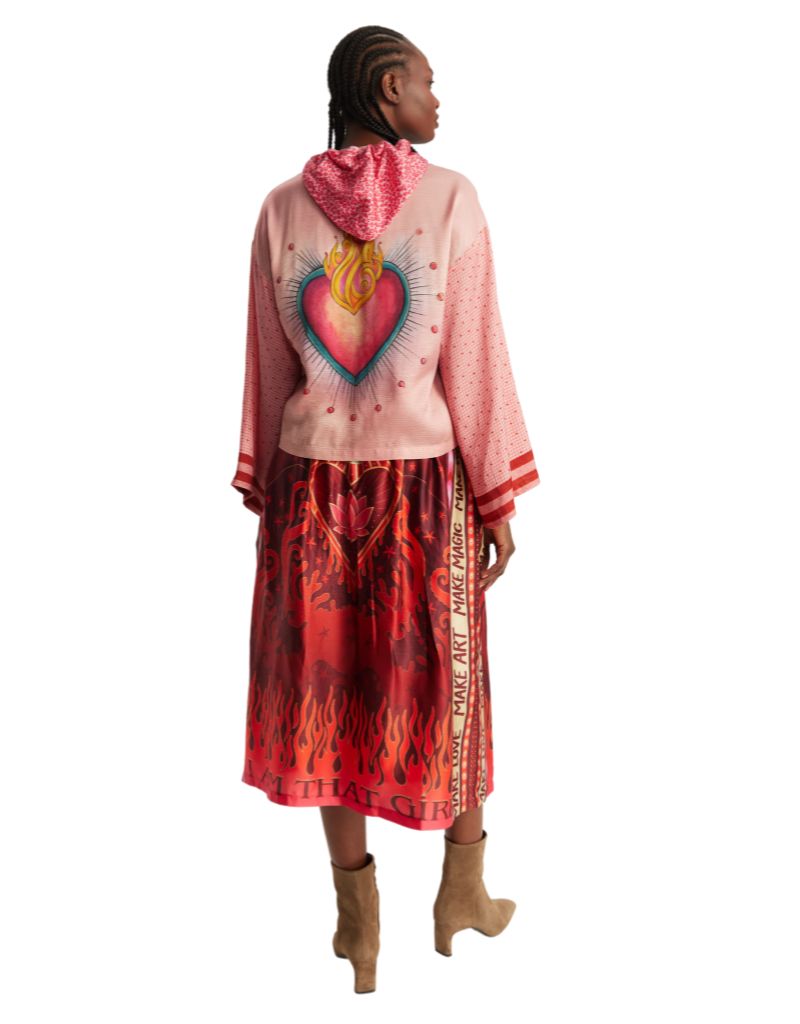 Vanessa Midi Skirt Red Aura