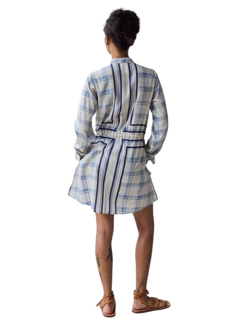 Band Collar Mini Warp Dyed Plaid