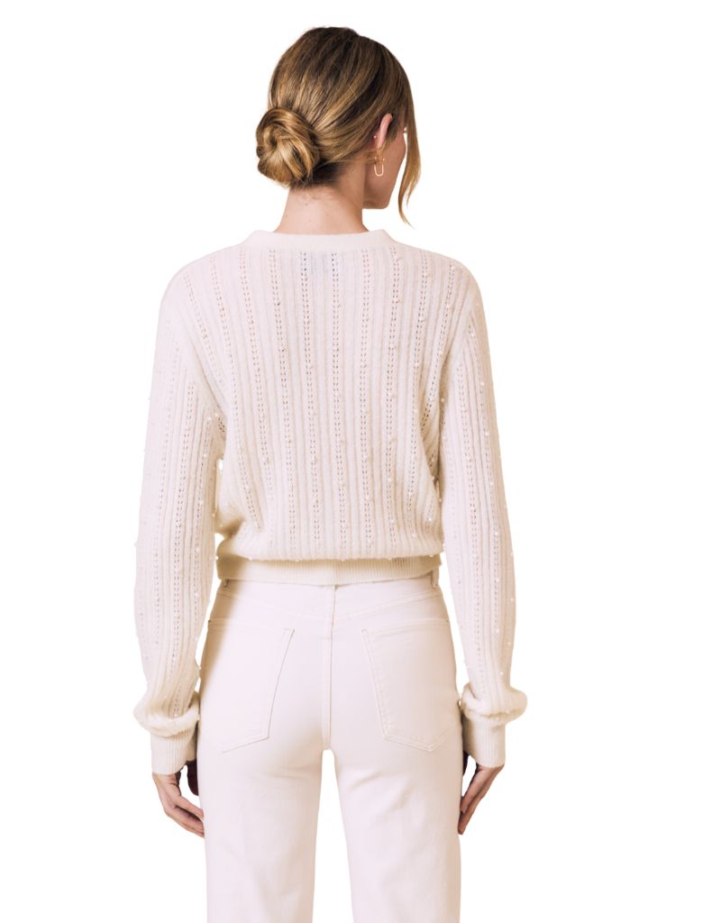 Pearl Embellished Cardigan Ivory