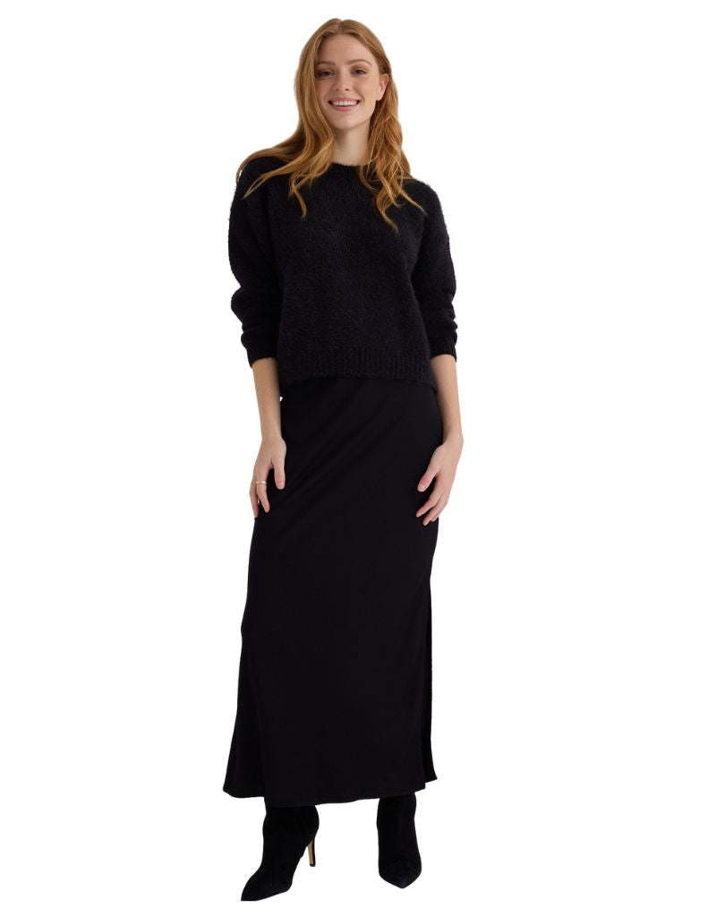 Drop Shoulder Sweater Black