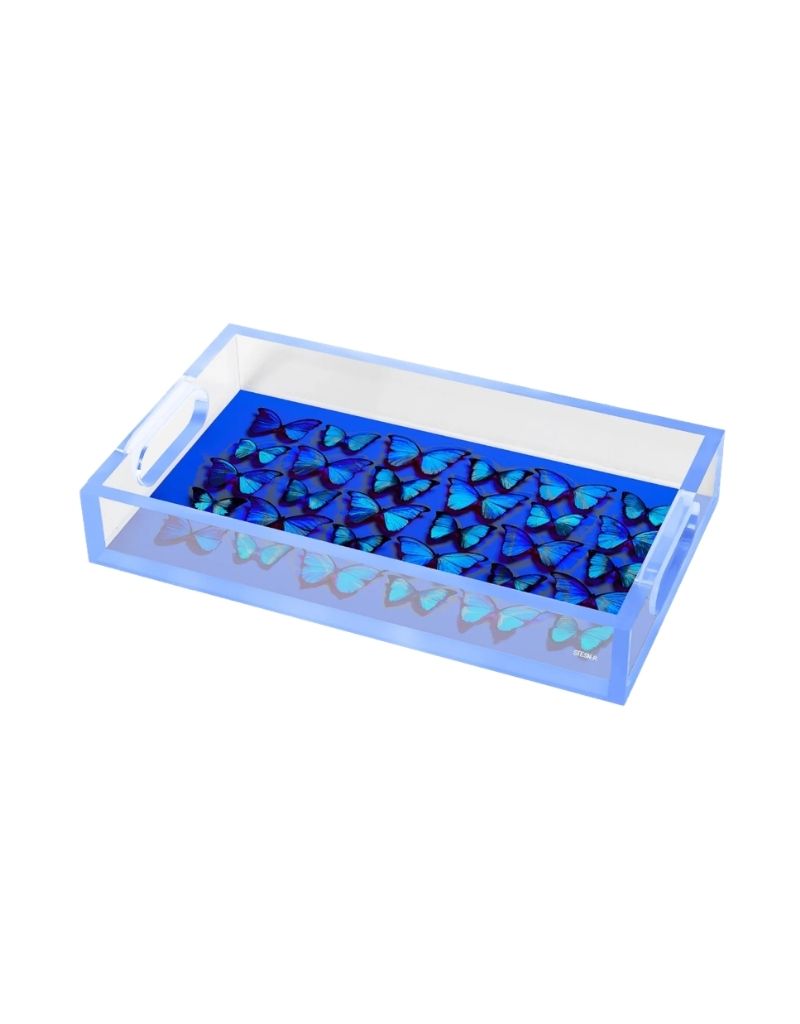 Cobalt Midnight Blues Acrylic Small Rectangle Tray