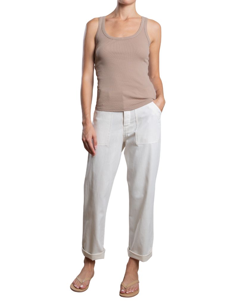 Ellis Pant in Linen Twill Bone