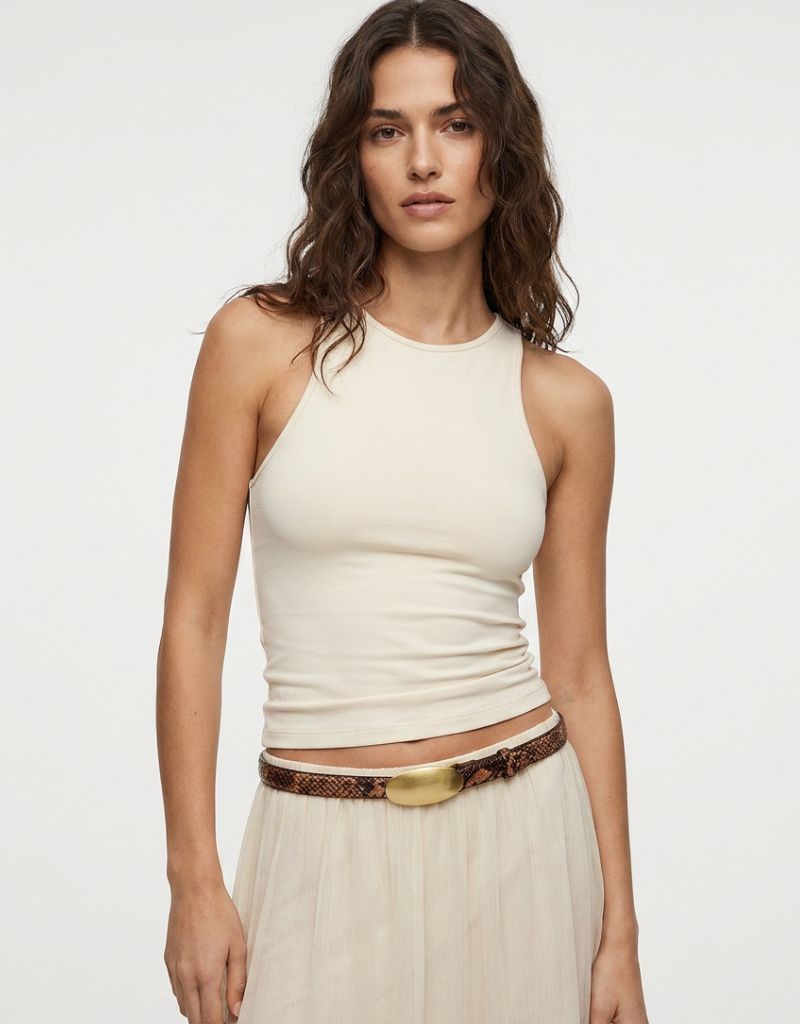 Harlow Belt Toffee Snake Satin Antique Gold