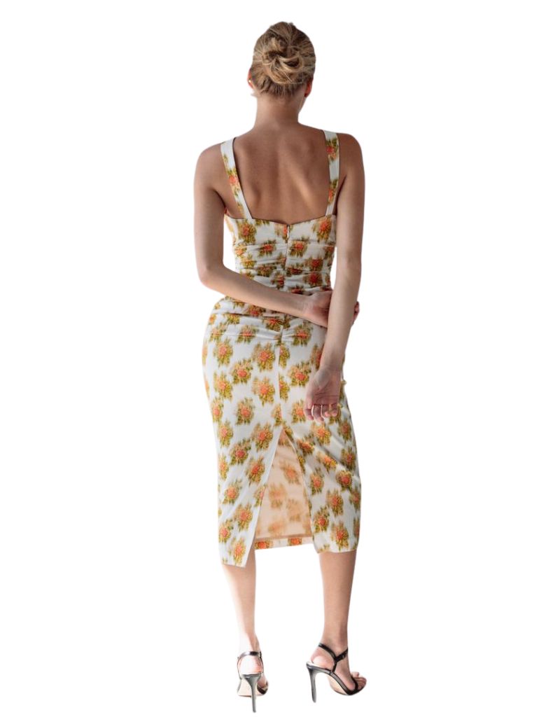 Sophia Dress Pink Warped Ikat