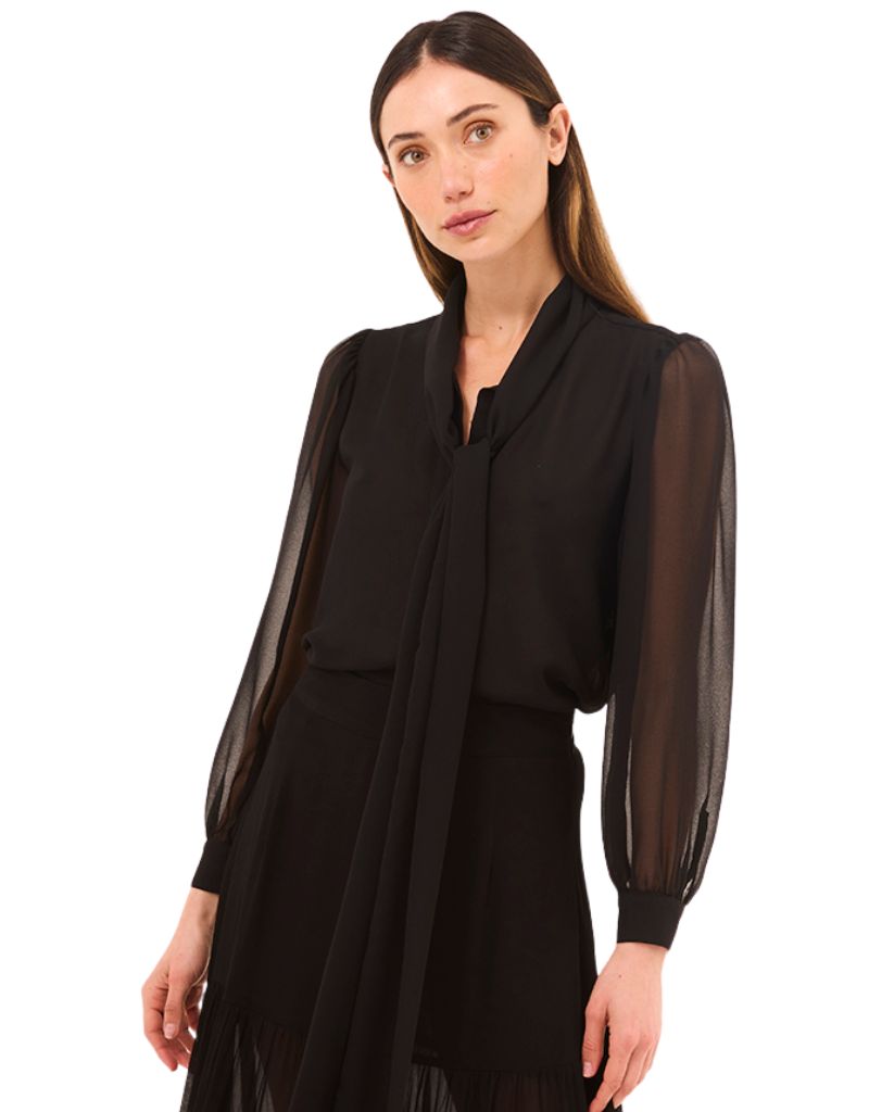 Velma Top Black Viscose