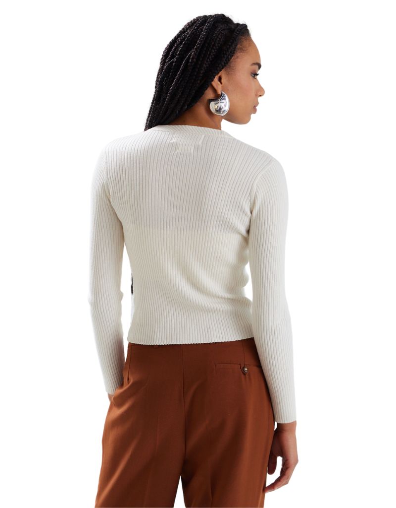 CSC Holand High Neck Cardi Chalk