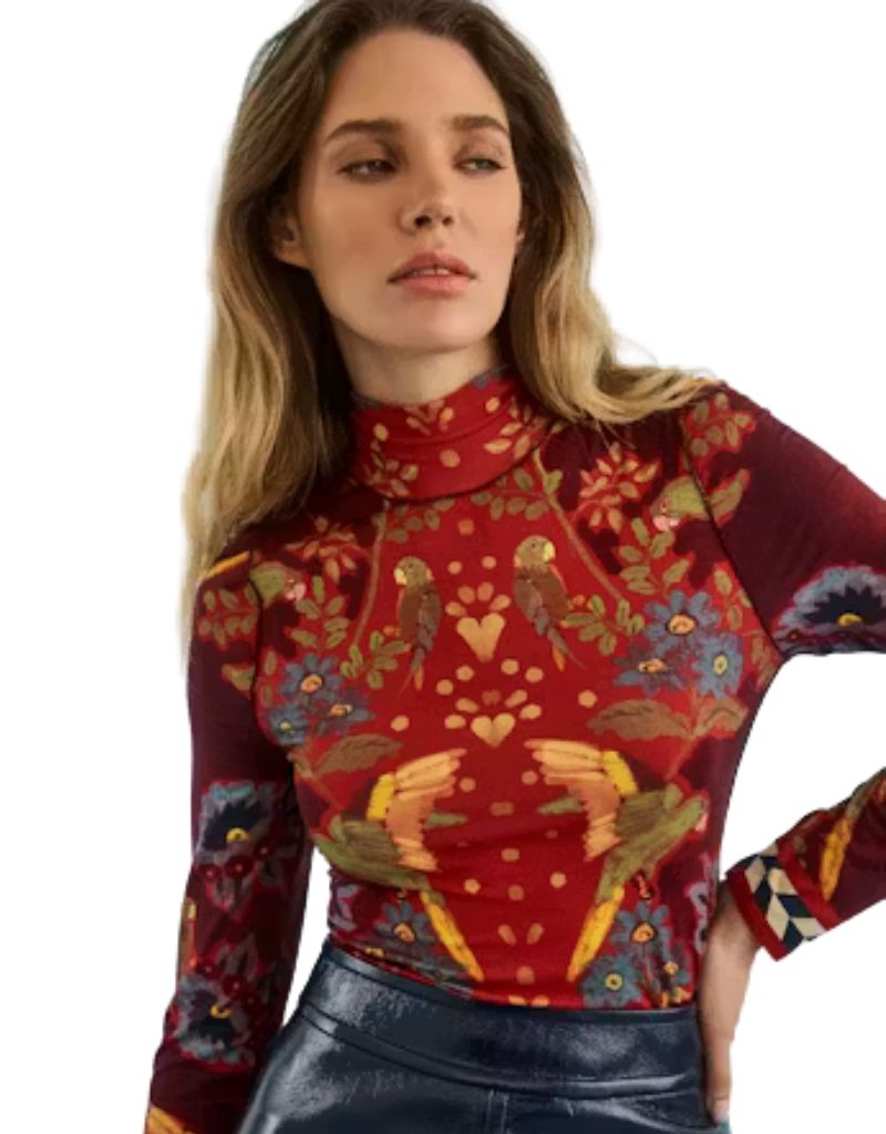 Connor Top Birds of a Feather Maroon F26