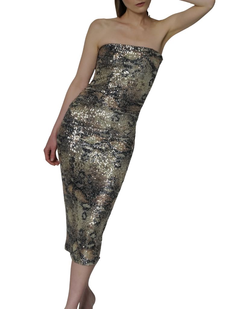 Glossy Snake Tube Dress Desert Snake