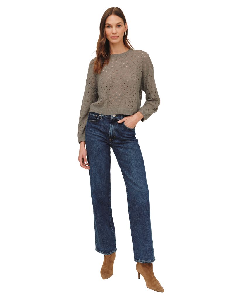 Balloon Sleeve Sweater Shadow Moss
