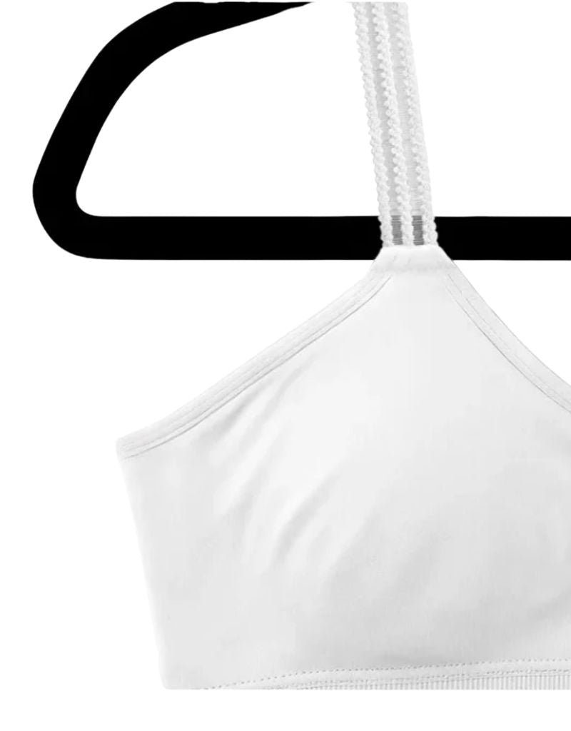 White Bra Attached Strap Barely There
