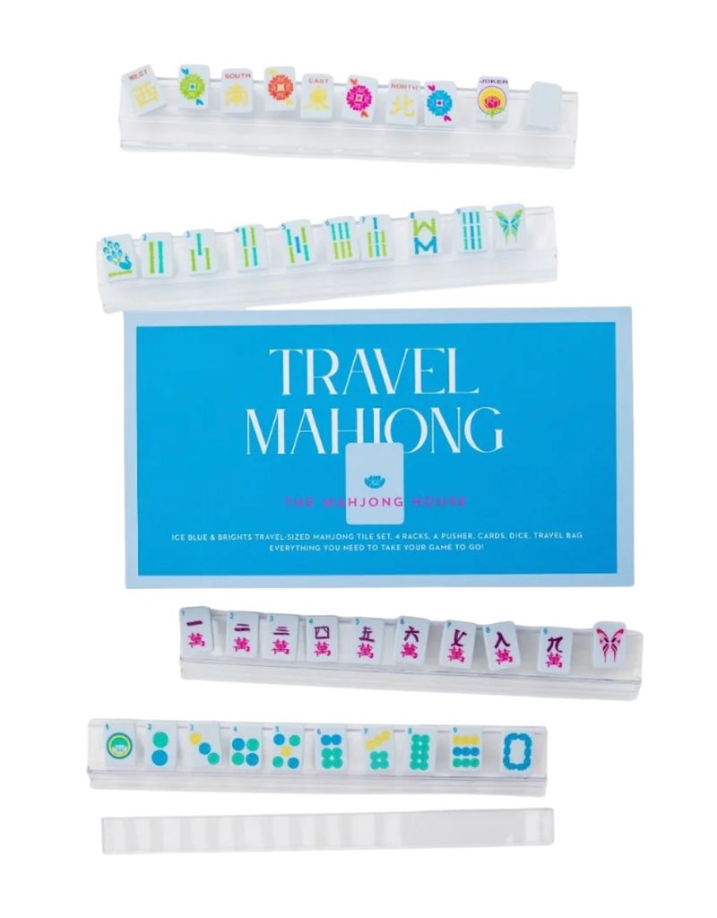 Ice Blue & Brights Travel Mahjong Set