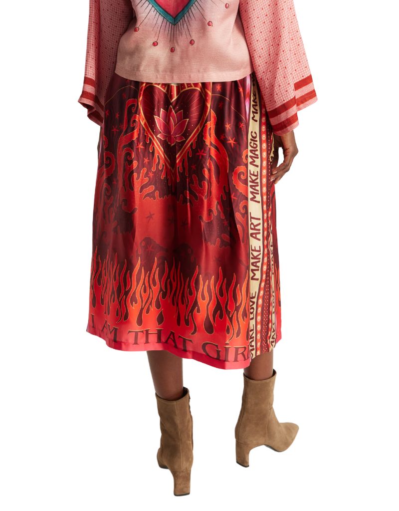 Vanessa Midi Skirt Red Aura