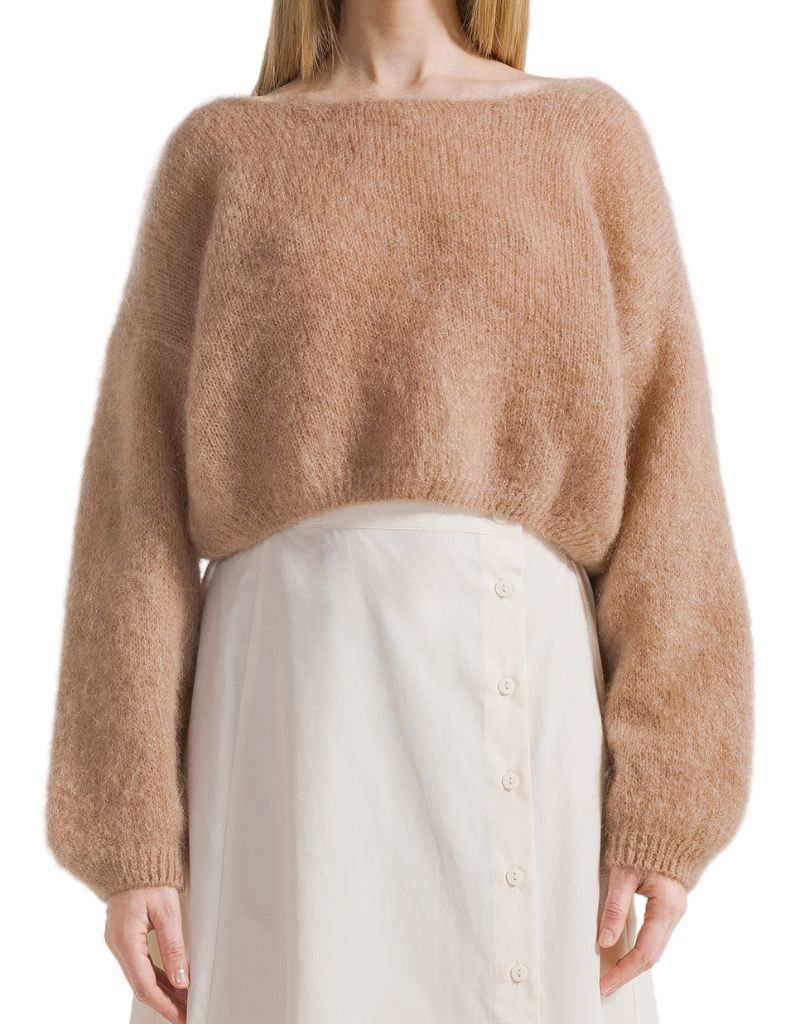 Americandreams | Cornelia Cropped Cardigan Light Brown | I Am More