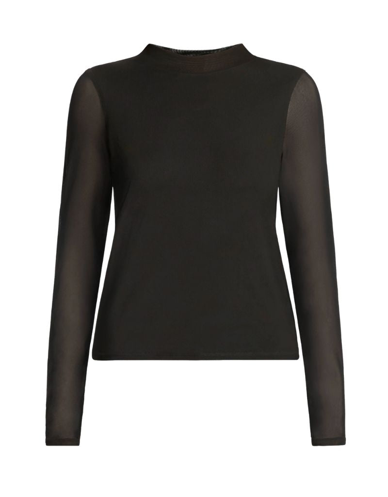 Marta Top in Black Powermesh